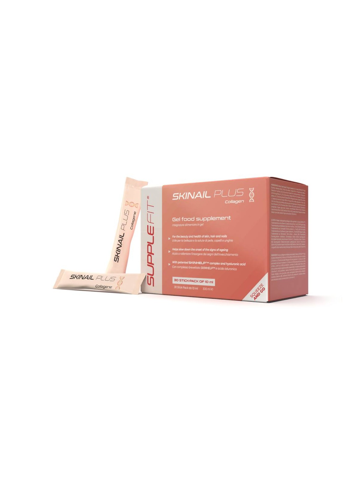 SKINAIL PLUS - Complément alimentaire collagène en gel 30 x 10 ml